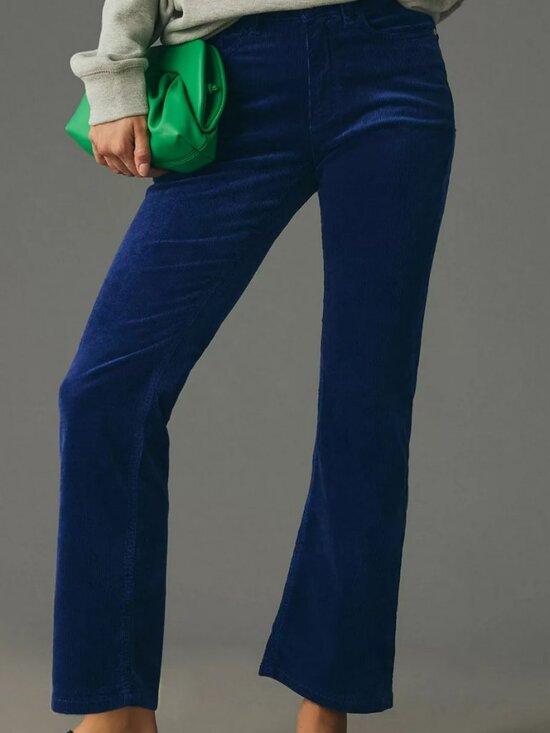 Pilcro Pants - Pilcro Blue The Yaya Mid-Rise Corduroy Crop Flare Jeans Size 26 New with Tags NW